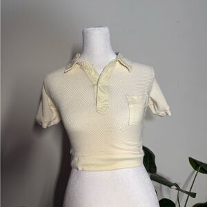 BDG Cream Ribbed Knit Top